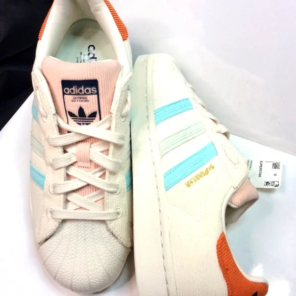 adidas | Shoes | Adidas Superstar White Brick Red Blue | Poshmark